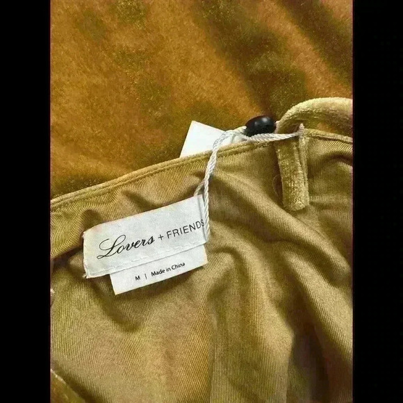 Revolve  Lina  Velvet Floor Length Dress Size M Womens Gold Party Event Maxi NWT - Picture 6 of 7